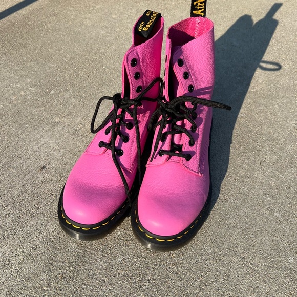 Dr. Martens Vibrant Pink Combat Boots - Picture 1 of 5